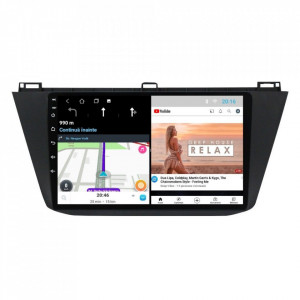 Navigatie dedicata cu Android VW Tiguan II dupa 2016, 2GB RAM, Radio GPS Dual Zone, Display HD 10" Touchscreen, Internet Wi-Fi, Bluetooth, MirrorLink, USB, Waze