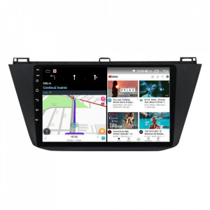 Navigatie dedicata cu Android VW Tiguan II dupa 2016, 8GB RAM, Radio GPS Dual Zone, Display HD IPS 10" Touchscreen, Internet Wi-Fi si slot SIM 4G, Bluetooth, MirrorLink, USB, Waze