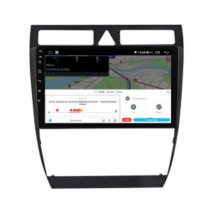 Navigatie dedicata cu Android Audi A6 (C5) 1997 - 2005, 4GB RAM, Radio GPS Dual Zone, Display HD IPS 9" Touchscreen, Internet Wi-Fi si slot SIM 4G, Bluetooth, MirrorLink, USB, Waze
