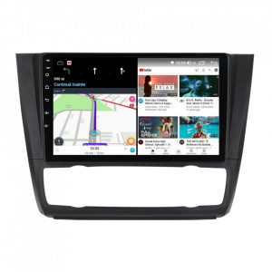Navigatie dedicata cu Android BMW Seria 1 (E81 / E87) 2007 - 2013, clima automata, 8GB RAM, Radio GPS Dual Zone, Display HD IPS 9" Touchscreen, Internet Wi-Fi si slot SIM 4G, Bluetooth, MirrorLink, USB, Waze