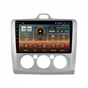 Navigatie dedicata cu Android Ford Focus II 2004 - 2011, clima manuala, 4GB RAM, Radio GPS Dual Zone, Display HD IPS 9" Touchscreen, Internet Wi-Fi si slot SIM 4G, Bluetooth, MirrorLink, USB, Waze