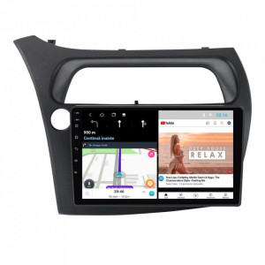 Navigatie dedicata cu Android Honda Civic VIII Hatchback 2006 - 2011, 2GB RAM, Radio GPS Dual Zone, Display HD 9" Touchscreen, Internet Wi-Fi, Bluetooth, MirrorLink, USB, Waze