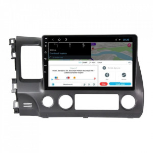 Navigatie dedicata cu Android Honda Civic VIII Sedan 2006 - 2011, 1GB RAM, Radio GPS Dual Zone, Display HD 10" Touchscreen, Internet Wi-Fi, Bluetooth, MirrorLink, USB, Waze
