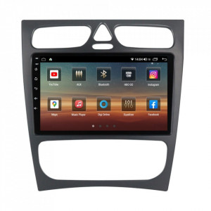 Navigatie dedicata cu Android Mercedes C-Class W203 2000 - 2004, 4GB RAM, Radio GPS Dual Zone, Display HD IPS 9" Touchscreen, Internet Wi-Fi si slot SIM 4G, Bluetooth, MirrorLink, USB, Waze