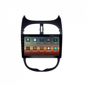 Navigatie dedicata cu Android Peugeot 206 1998 - 2012, 4GB RAM, Radio GPS Dual Zone, Display HD IPS 9" Touchscreen, Internet Wi-Fi si slot SIM 4G, Bluetooth, MirrorLink, USB, Waze