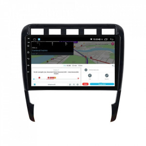 Navigatie dedicata cu Android Porsche Cayenne 2002 - 2010, 4GB RAM, Radio GPS Dual Zone, Display HD IPS 9" Touchscreen, Internet Wi-Fi si slot SIM 4G, Bluetooth, MirrorLink, USB, Waze