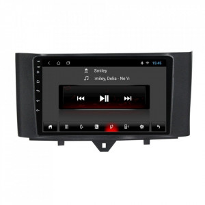 Navigatie dedicata cu Android Smart Fortwo 2011 - 2014, 2GB RAM, Radio GPS Dual Zone, Display HD 9" Touchscreen, Internet Wi-Fi, Bluetooth, MirrorLink, USB, Waze