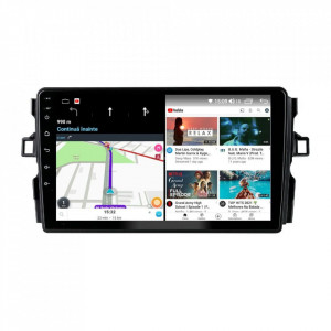 Navigatie dedicata cu Android Toyota Auris 2006 - 2012, 4GB RAM, Radio GPS Dual Zone, Display HD IPS 9" Touchscreen, Internet Wi-Fi si slot SIM 4G, Bluetooth, MirrorLink, USB, Waze
