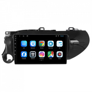 Navigatie dedicata cu Android Toyota Hilux VIII dupa 2015, 1GB RAM, Radio GPS Dual Zone, Display HD 10" Touchscreen, Internet Wi-Fi, Bluetooth, MirrorLink, USB, Waze