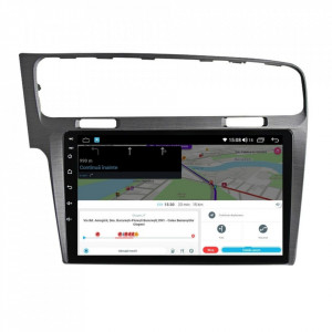 Navigatie dedicata cu Android VW Golf VII 2012 - 2019, argintiu, 6GB RAM, Radio GPS Dual Zone, Display HD IPS 10" Touchscreen, Internet Wi-Fi si slot SIM 4G, Bluetooth, MirrorLink, USB, Waze