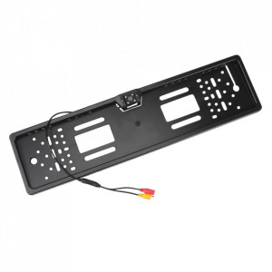 Camera marsarier auto cu 4 LED-uri si suport numar de inmatriculare, Night Vision, rezistenta la apa si praf, cablu video 6m, unghi 170 grade