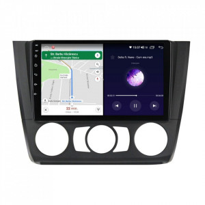 Navigatie dedicata cu Android BMW Seria 1 (E81 / E87) 2007 - 2013, clima manuala, 4GB RAM, Radio GPS Dual Zone, Display HD IPS 9" Touchscreen, Internet Wi-Fi si slot SIM 4G, Bluetooth, MirrorLink, USB, Waze