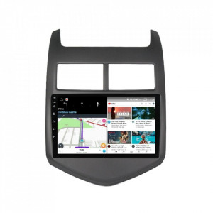 Navigatie dedicata cu Android Chevrolet Aveo 2011 - 2014, 8GB RAM, Radio GPS Dual Zone, Display HD IPS 9" Touchscreen, Internet Wi-Fi si slot SIM 4G, Bluetooth, MirrorLink, USB, Waze