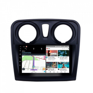 Navigatie dedicata cu Android Dacia Logan II 2012 - 2020, 4GB RAM, Radio GPS Dual Zone, Display HD IPS 9" Touchscreen, Internet Wi-Fi si slot SIM 4G, Bluetooth, MirrorLink, USB, Waze