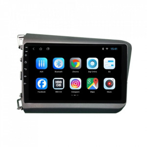 Navigatie dedicata cu Android Honda Civic IX Sedan 2011 - 2015, 1GB RAM, Radio GPS Dual Zone, Display HD 9" Touchscreen, Internet Wi-Fi, Bluetooth, MirrorLink, USB, Waze
