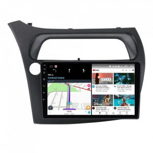 Navigatie dedicata cu Android Honda Civic VIII Hatchback 2006 - 2011, 4GB RAM, Radio GPS Dual Zone, Display HD IPS 9" Touchscreen, Internet Wi-Fi si slot SIM 4G, Bluetooth, MirrorLink, USB, Waze