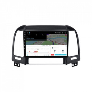 Navigatie dedicata cu Android Hyundai Santa Fe II 2006 - 2012, 4GB RAM, Radio GPS Dual Zone, Display HD IPS 9" Touchscreen, Internet Wi-Fi si slot SIM 4G, Bluetooth, MirrorLink, USB, Waze