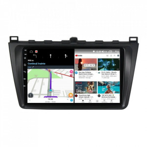 Navigatie dedicata cu Android Mazda 6 2008 - 2013, 8GB RAM, Radio GPS Dual Zone, Display HD IPS 9" Touchscreen, Internet Wi-Fi si slot SIM 4G, Bluetooth, MirrorLink, USB, Waze