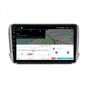 Navigatie dedicata cu Android Peugeot 2008 I 2013 - 2019, 6GB RAM, Radio GPS Dual Zone, Display HD IPS 10" Touchscreen, Internet Wi-Fi si slot SIM 4G, Bluetooth, MirrorLink, USB, Waze