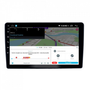 Navigatie dedicata cu Android Peugeot 307 2000 - 2013, negru, 8GB RAM, Radio GPS Dual Zone, Display HD IPS 9" Touchscreen, Internet Wi-Fi si slot SIM 4G, Bluetooth, MirrorLink, USB, Waze
