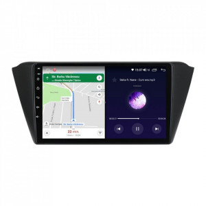 Navigatie dedicata cu Android Skoda Fabia III (2014-2021), 4GB RAM, Radio GPS Dual Zone, Display HD IPS 9" Touchscreen, Internet Wi-Fi si slot SIM 4G, Bluetooth, MirrorLink, USB, Waze