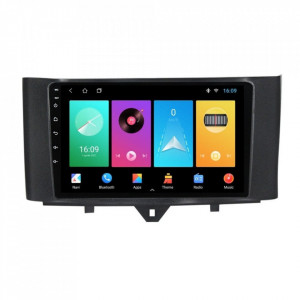 Navigatie dedicata cu Android Smart Fortwo 2011 - 2014, 2GB RAM, Radio GPS Dual Zone, Display HD 9" Touchscreen, Internet Wi-Fi, Bluetooth, MirrorLink, USB, Waze