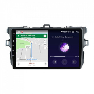 Navigatie dedicata cu Android Toyota Corolla 2007 - 2013, 6GB RAM, Radio GPS Dual Zone, Display HD IPS 9" Touchscreen, Internet Wi-Fi si slot SIM 4G, Bluetooth, MirrorLink, USB, Waze