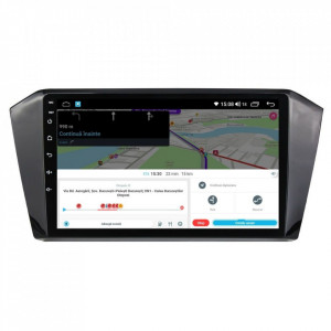 Navigatie dedicata cu Android VW Passat B8 dupa 2015, 8GB RAM, Radio GPS Dual Zone, Display HD IPS 10" Touchscreen, Internet Wi-Fi si slot SIM 4G, Bluetooth, MirrorLink, USB, Waze