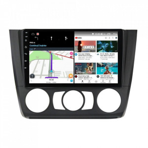 Navigatie dedicata cu Android BMW Seria 1 (E81 / E87) 2007 - 2013, clima manuala, 4GB RAM, Radio GPS Dual Zone, Display HD IPS 9" Touchscreen, Internet Wi-Fi si slot SIM 4G, Bluetooth, MirrorLink, USB, Waze