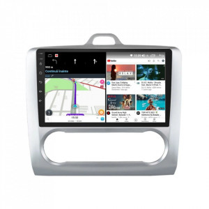 Navigatie dedicata cu Android Ford Focus II 2004 - 2011, clima automata, 8GB RAM, Radio GPS Dual Zone, Display HD IPS 9" Touchscreen, Internet Wi-Fi si slot SIM 4G, Bluetooth, MirrorLink, USB, Waze