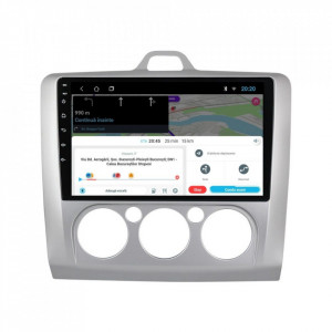 Navigatie dedicata cu Android Ford Focus II 2004 - 2011, clima manuala, 2GB RAM, Radio GPS Dual Zone, Display HD 9" Touchscreen, Internet Wi-Fi, Bluetooth, MirrorLink, USB, Waze