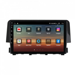 Navigatie dedicata cu Android Honda Civic X 2015 - 2021, 8GB RAM, Radio GPS Dual Zone, Display HD IPS 9" Touchscreen, Internet Wi-Fi si slot SIM 4G, Bluetooth, MirrorLink, USB, Waze