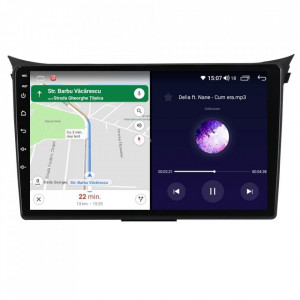 Navigatie dedicata cu Android Hyundai i30 2011 - 2017, 6GB RAM, Radio GPS Dual Zone, Display HD IPS 9" Touchscreen, Internet Wi-Fi si slot SIM 4G, Bluetooth, MirrorLink, USB, Waze