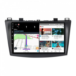 Navigatie dedicata cu Android Mazda 3 2009 - 2013, 4GB RAM, Radio GPS Dual Zone, Display HD IPS 9" Touchscreen, Internet Wi-Fi si slot SIM 4G, Bluetooth, MirrorLink, USB, Waze