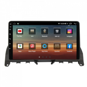 Navigatie dedicata cu Android Mercedes C-Class W204 2007 - 2011, 4GB RAM, Radio GPS Dual Zone, Display HD IPS 9" Touchscreen, Internet Wi-Fi si slot SIM 4G, Bluetooth, MirrorLink, USB, Waze