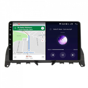 Navigatie dedicata cu Android Mercedes C-Class W204 2007 - 2011, 4GB RAM, Radio GPS Dual Zone, Display HD IPS 9" Touchscreen, Internet Wi-Fi si slot SIM 4G, Bluetooth, MirrorLink, USB, Waze
