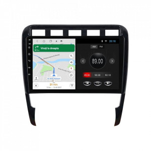 Navigatie dedicata cu Android Porsche Cayenne 2002 - 2010, clima manuala, 1GB RAM, Radio GPS Dual Zone, Display HD 9" Touchscreen, Internet Wi-Fi, Bluetooth, MirrorLink, USB, Waze