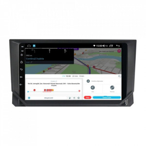 Navigatie dedicata cu Android Seat Ibiza V dupa 2017, 4GB RAM, Radio GPS Dual Zone, Display HD IPS 9" Touchscreen, Internet Wi-Fi si slot SIM 4G, Bluetooth, MirrorLink, USB, Waze