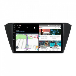 Navigatie dedicata cu Android Skoda Fabia III (2014-2021), 4GB RAM, Radio GPS Dual Zone, Display HD IPS 9" Touchscreen, Internet Wi-Fi si slot SIM 4G, Bluetooth, MirrorLink, USB, Waze