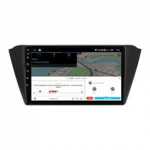 Navigatie dedicata cu Android Skoda Fabia III (2014-2021), 8GB RAM, Radio GPS Dual Zone, Display HD IPS 9" Touchscreen, Internet Wi-Fi si slot SIM 4G, Bluetooth, MirrorLink, USB, Waze