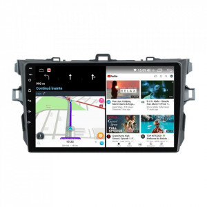 Navigatie dedicata cu Android Toyota Corolla 2007 - 2013, 6GB RAM, Radio GPS Dual Zone, Display HD IPS 9" Touchscreen, Internet Wi-Fi si slot SIM 4G, Bluetooth, MirrorLink, USB, Waze