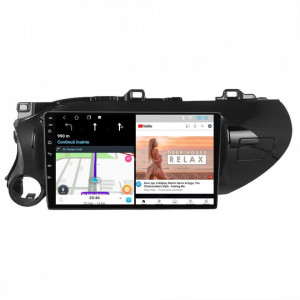 Navigatie dedicata cu Android Toyota Hilux VIII dupa 2015, 1GB RAM, Radio GPS Dual Zone, Display HD 10" Touchscreen, Internet Wi-Fi, Bluetooth, MirrorLink, USB, Waze