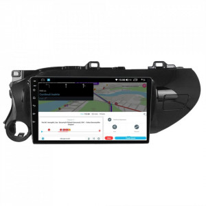 Navigatie dedicata cu Android Toyota Hilux VIII dupa 2015, 6GB RAM, Radio GPS Dual Zone, Display HD IPS 10" Touchscreen, Internet Wi-Fi si slot SIM 4G, Bluetooth, MirrorLink, USB, Waze