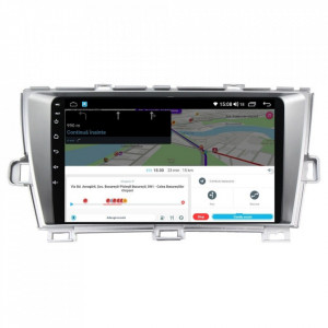 Navigatie dedicata cu Android Toyota Prius 2009 - 2015, 4GB RAM, Radio GPS Dual Zone, Display HD IPS 9" Touchscreen, Internet Wi-Fi si slot SIM 4G, Bluetooth, MirrorLink, USB, Waze