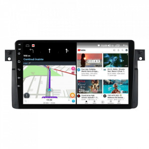 Navigatie dedicata cu Android BMW Seria 3 (E46) 1997 - 2005, 8GB RAM, Radio GPS Dual Zone, Display HD IPS 9" Touchscreen, Internet Wi-Fi si slot SIM 4G, Bluetooth, MirrorLink, USB, Waze