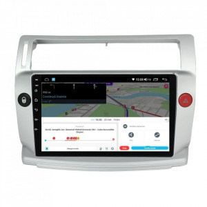 Navigatie dedicata cu Android Citroen C4 I 2004 - 2009, 4GB RAM, Radio GPS Dual Zone, Display HD IPS 9" Touchscreen, Internet Wi-Fi si slot SIM 4G, Bluetooth, MirrorLink, USB, Waze