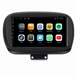 Navigatie dedicata cu Android Fiat 500X dupa 2014, 1GB RAM, Radio GPS Dual Zone, Display HD 9" Touchscreen, Internet Wi-Fi, Bluetooth, MirrorLink, USB, Waze