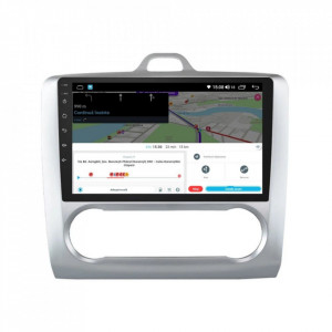 Navigatie dedicata cu Android Ford Focus II 2004 - 2011, clima automata, 8GB RAM, Radio GPS Dual Zone, Display HD IPS 9" Touchscreen, Internet Wi-Fi si slot SIM 4G, Bluetooth, MirrorLink, USB, Waze