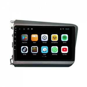 Navigatie dedicata cu Android Honda Civic IX Sedan 2011 - 2015, 1GB RAM, Radio GPS Dual Zone, Display HD 9" Touchscreen, Internet Wi-Fi, Bluetooth, MirrorLink, USB, Waze