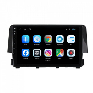 Navigatie dedicata cu Android Honda Civic X 2015 - 2021, 2GB RAM, Radio GPS Dual Zone, Display HD 9" Touchscreen, Internet Wi-Fi, Bluetooth, MirrorLink, USB, Waze
